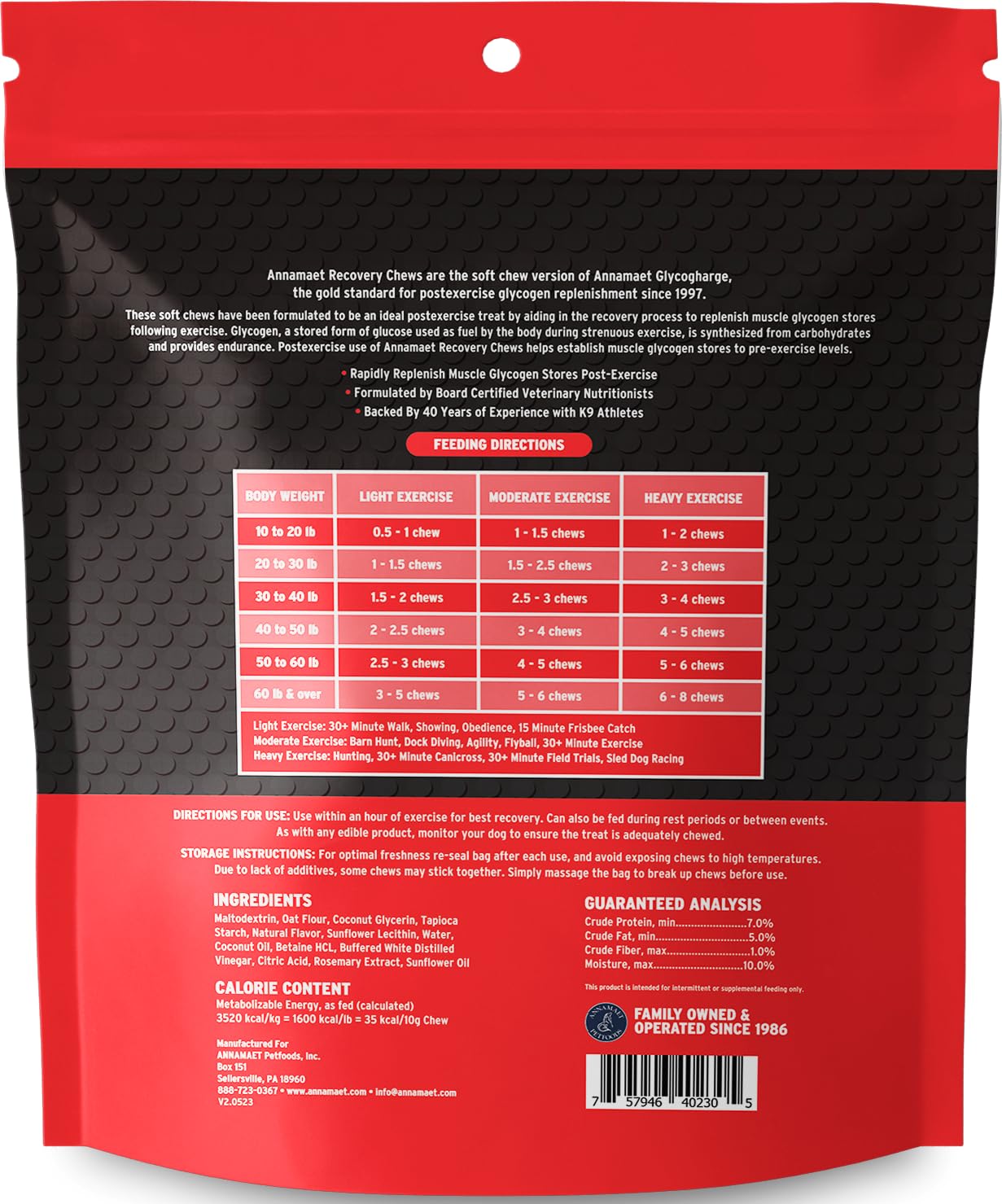 Annamaet Recovery Chews texture-mastic-tendre, douceur adaptée à la récupération.