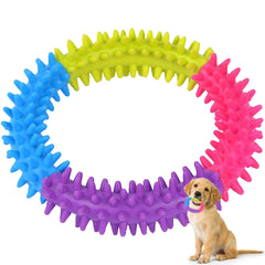 Anneau dentition chiot rouge stimule les gencives et favorise le jeu sûr.