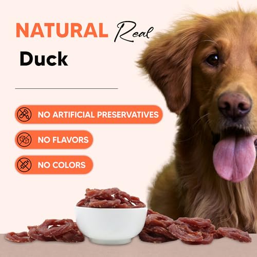 Annika anneaux jerky canard en main, texture douce idéale pour entraînement quotidien