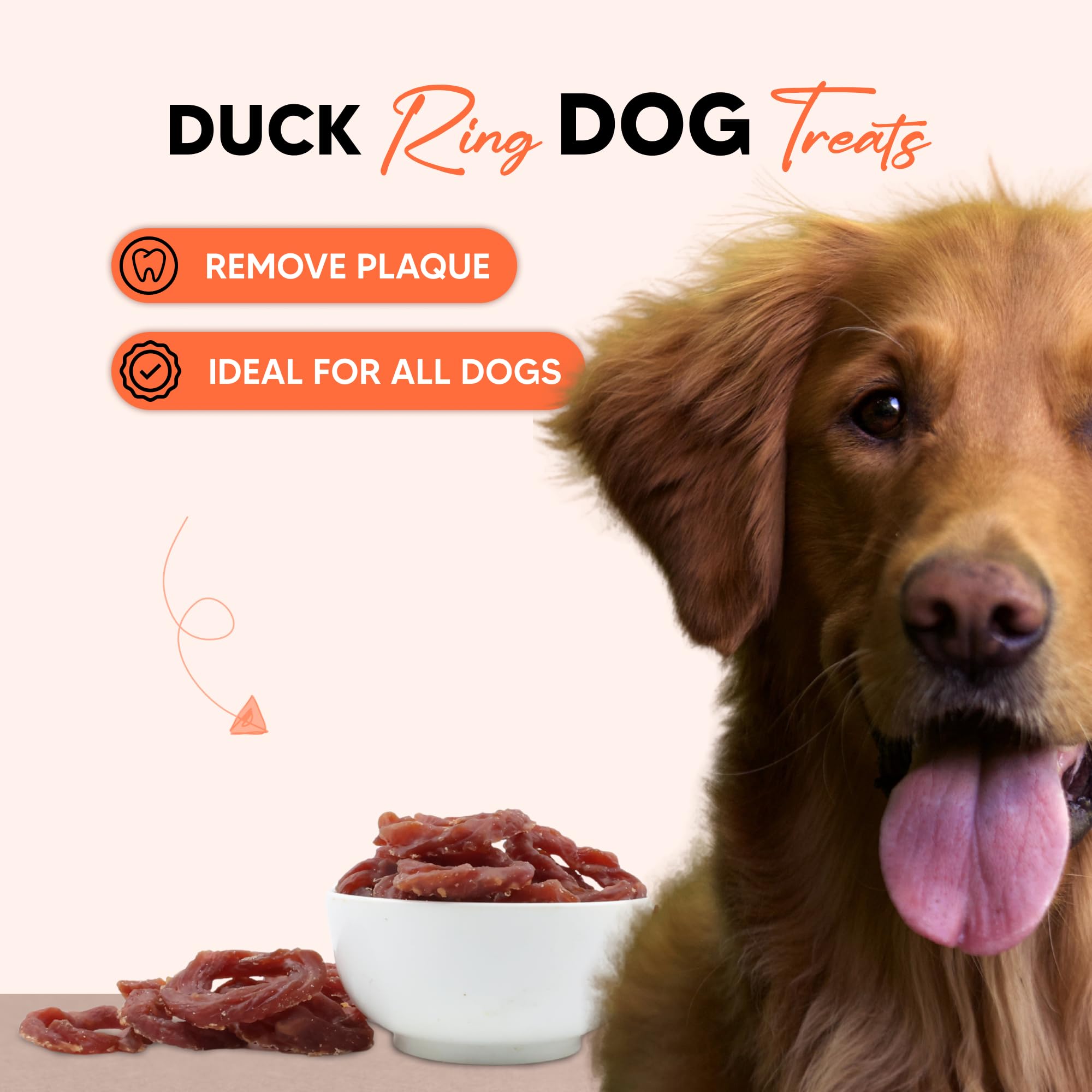 Friandise adaptée à toutes tailles de chiens, Annika anneaux jerky canard