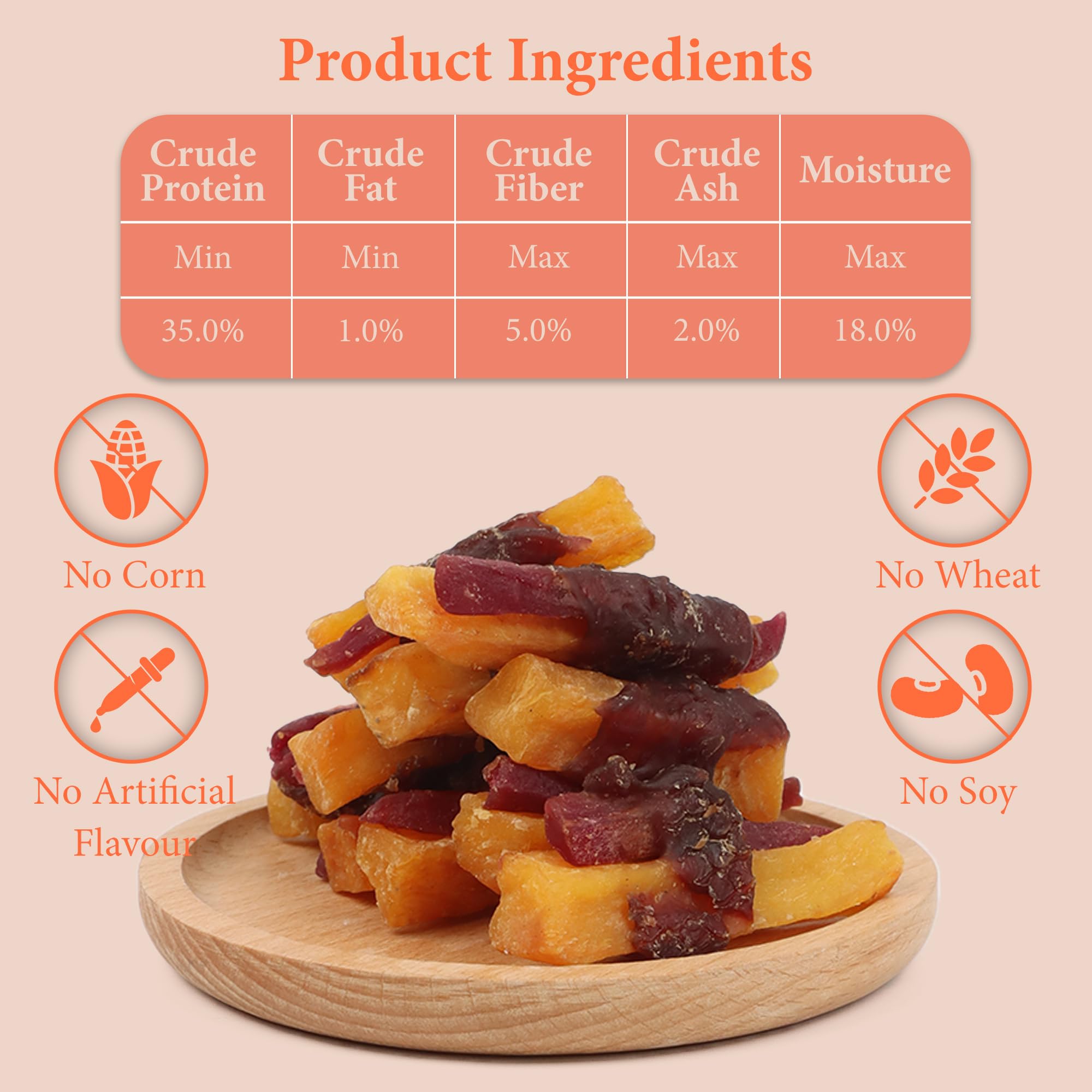 Friandise Annika pour chiens de taille moyenne et grande, goût canard patate douce.