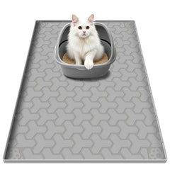 ANNIL tapis-litiere-silicone-gris-34x22 protège le sol et capture les salissures.