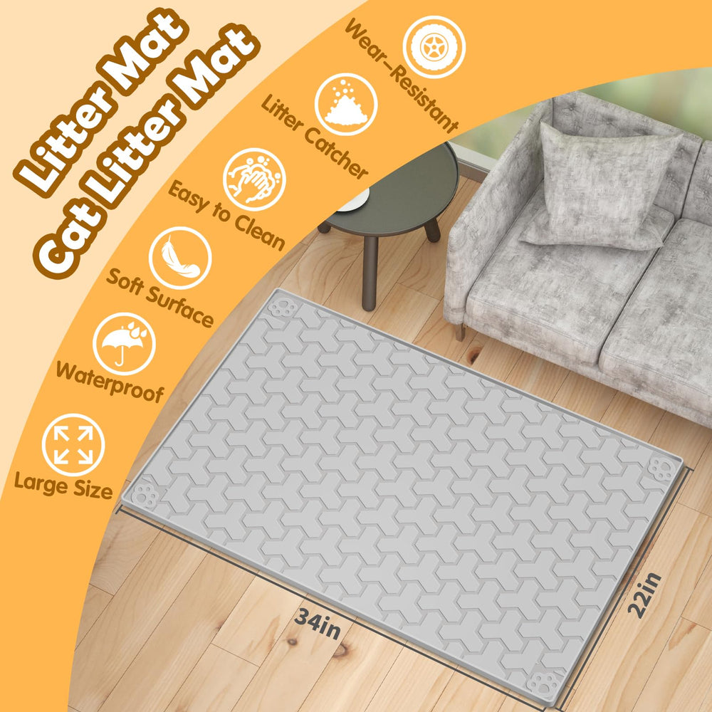 ANNIL tapis-litiere-silicone-impermeable protège contre les fuites et éclaboussures.