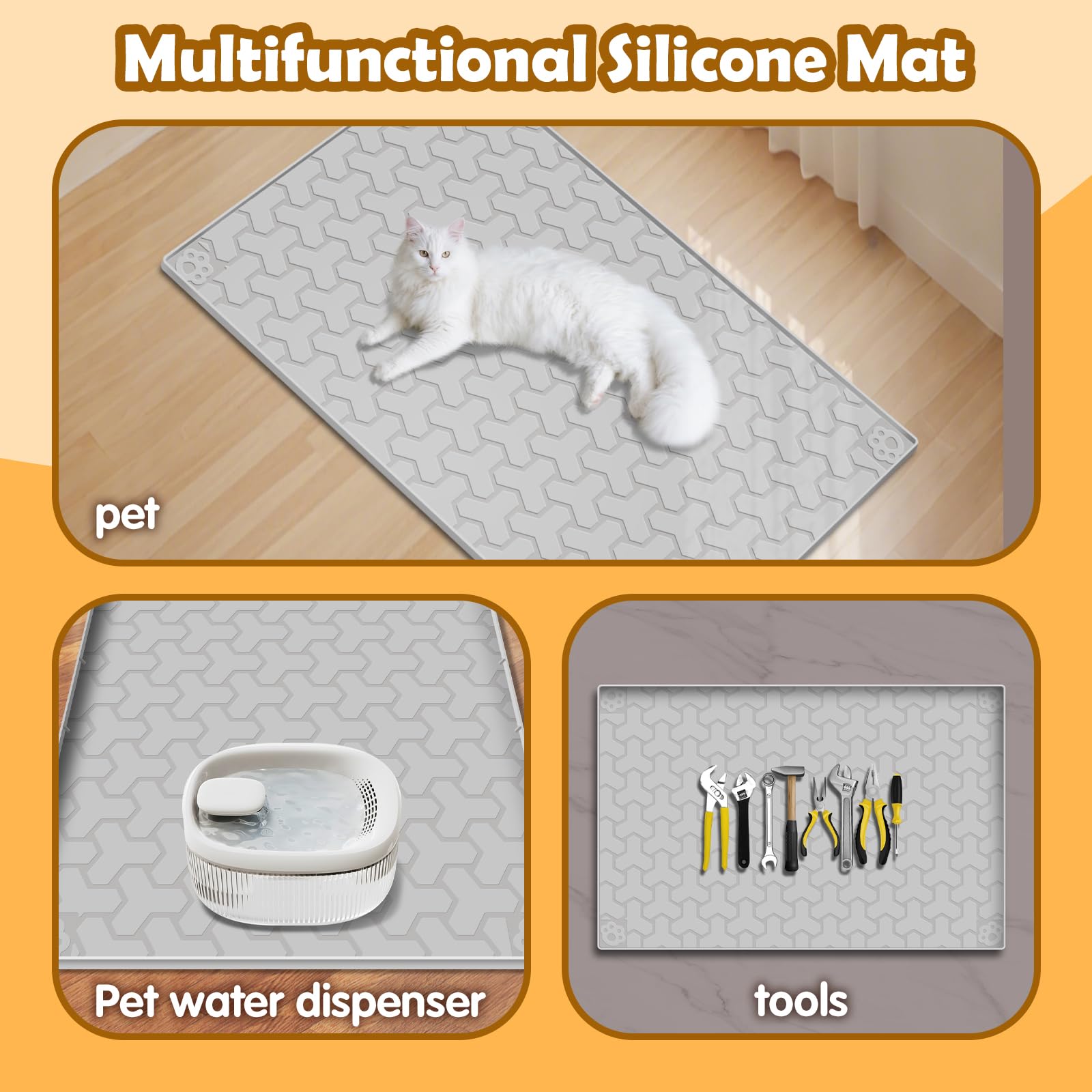 ANNIL tapis-litiere-silicone-polyvalent-divers utile comme tapis pour repas ou litière.