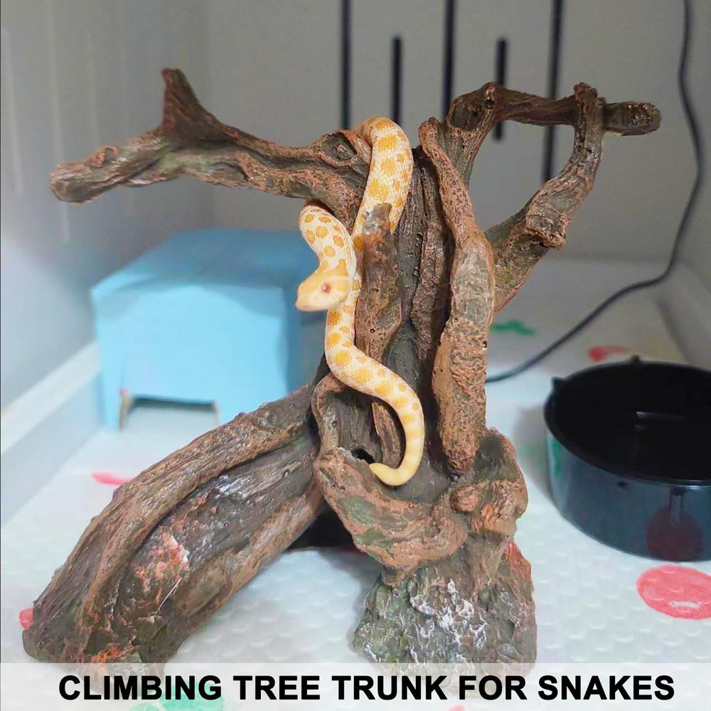 Anranmm Tronc Arbre Artificiel Terrearium Base Stable — placement fiable au fond.