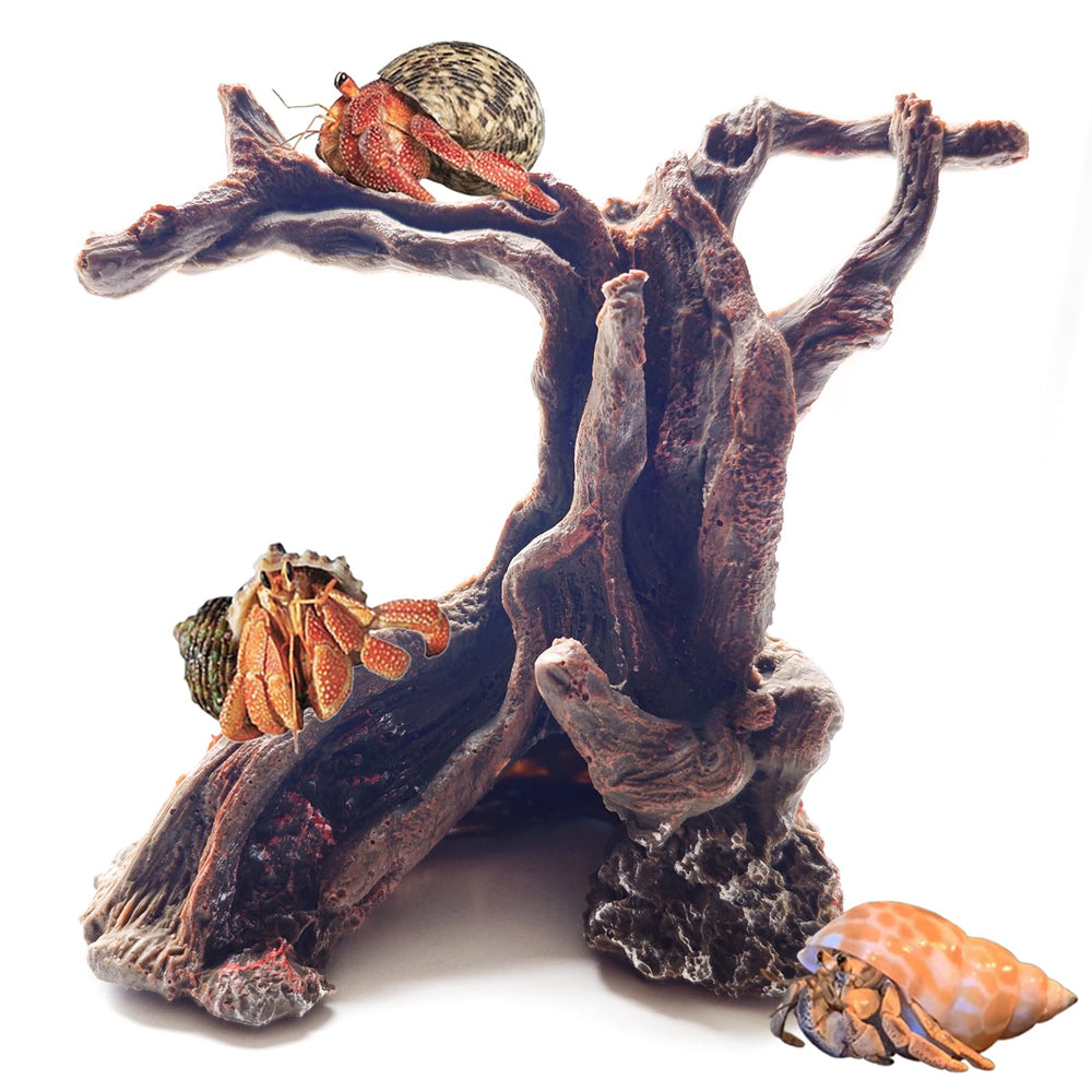 Anranmm Tronc Arbre Artificiel Terrarium Avant — décor réaliste et sûr.