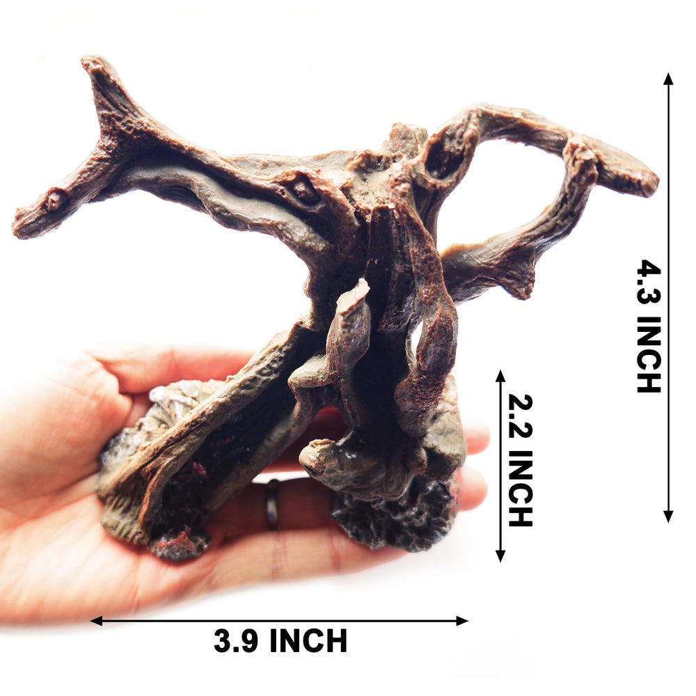 Anranmm Tronc Arbre Artificiel Terrarium Détail Résine — texture naturelle durable.