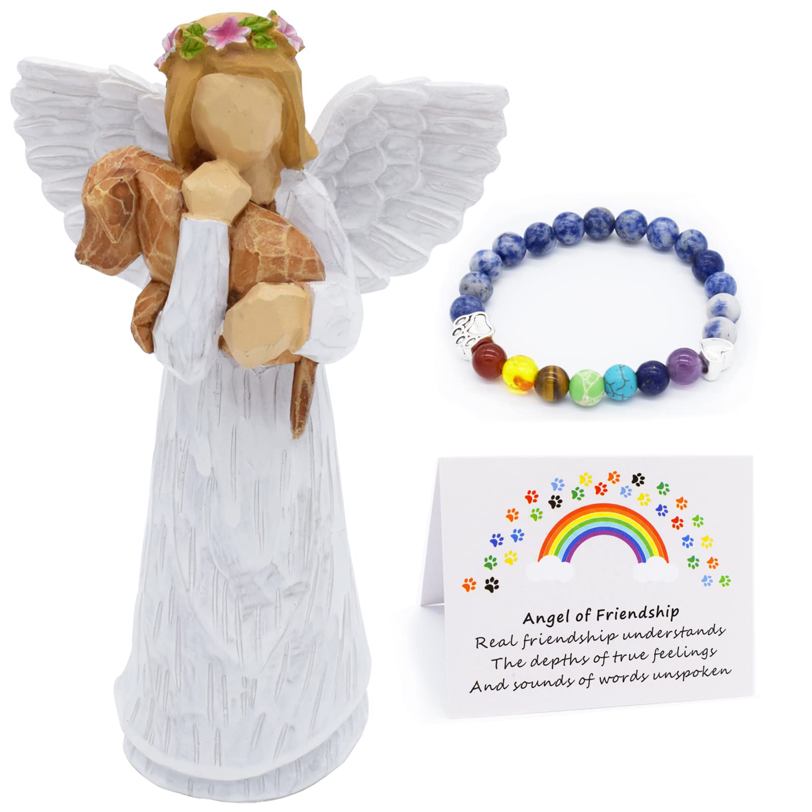 Anrkets figurine ange deuil chien: hommage réconfortant pour chien perdu