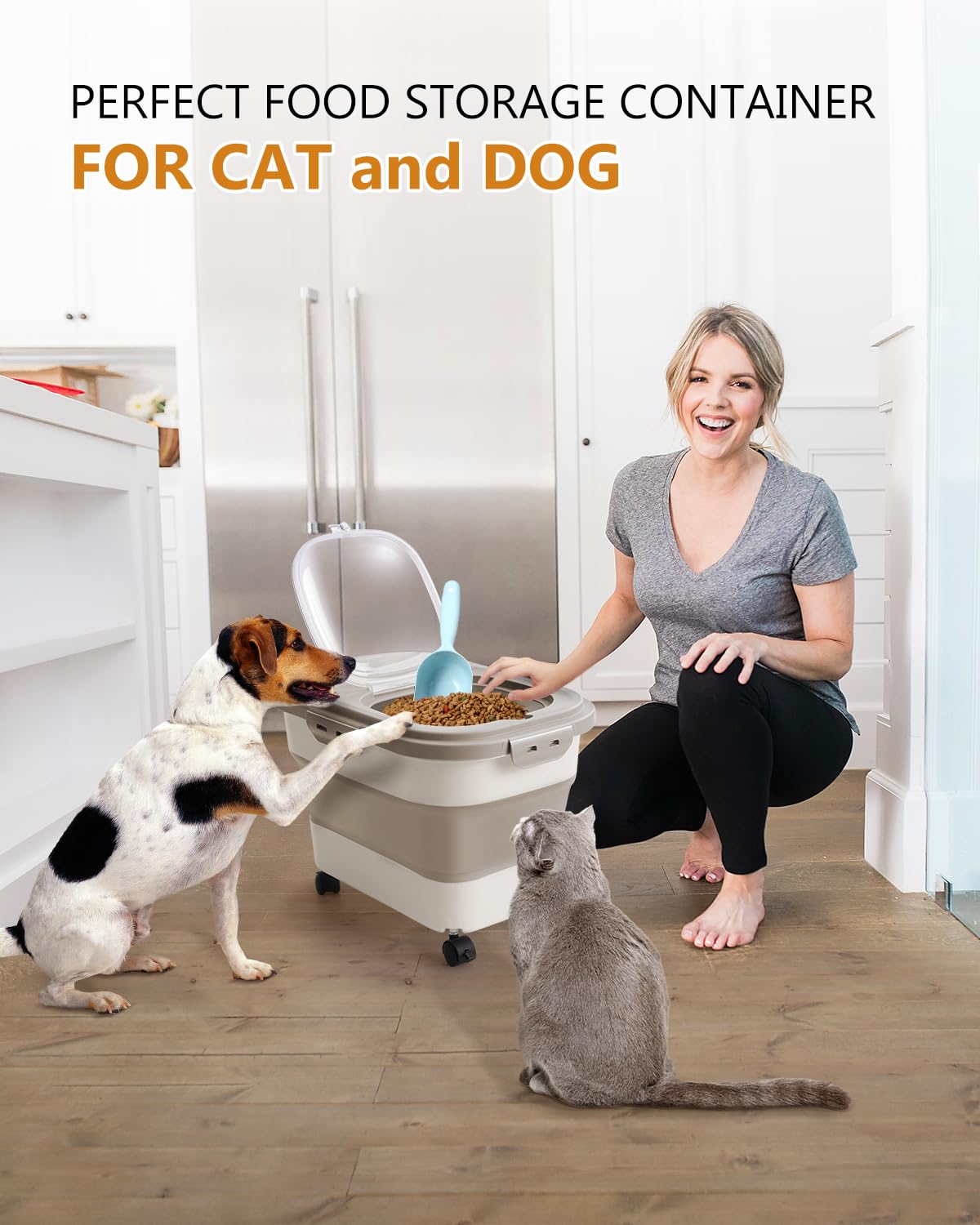 ANVS Conteneur Nourriture Chien Pliant pour un rangement optimisé.