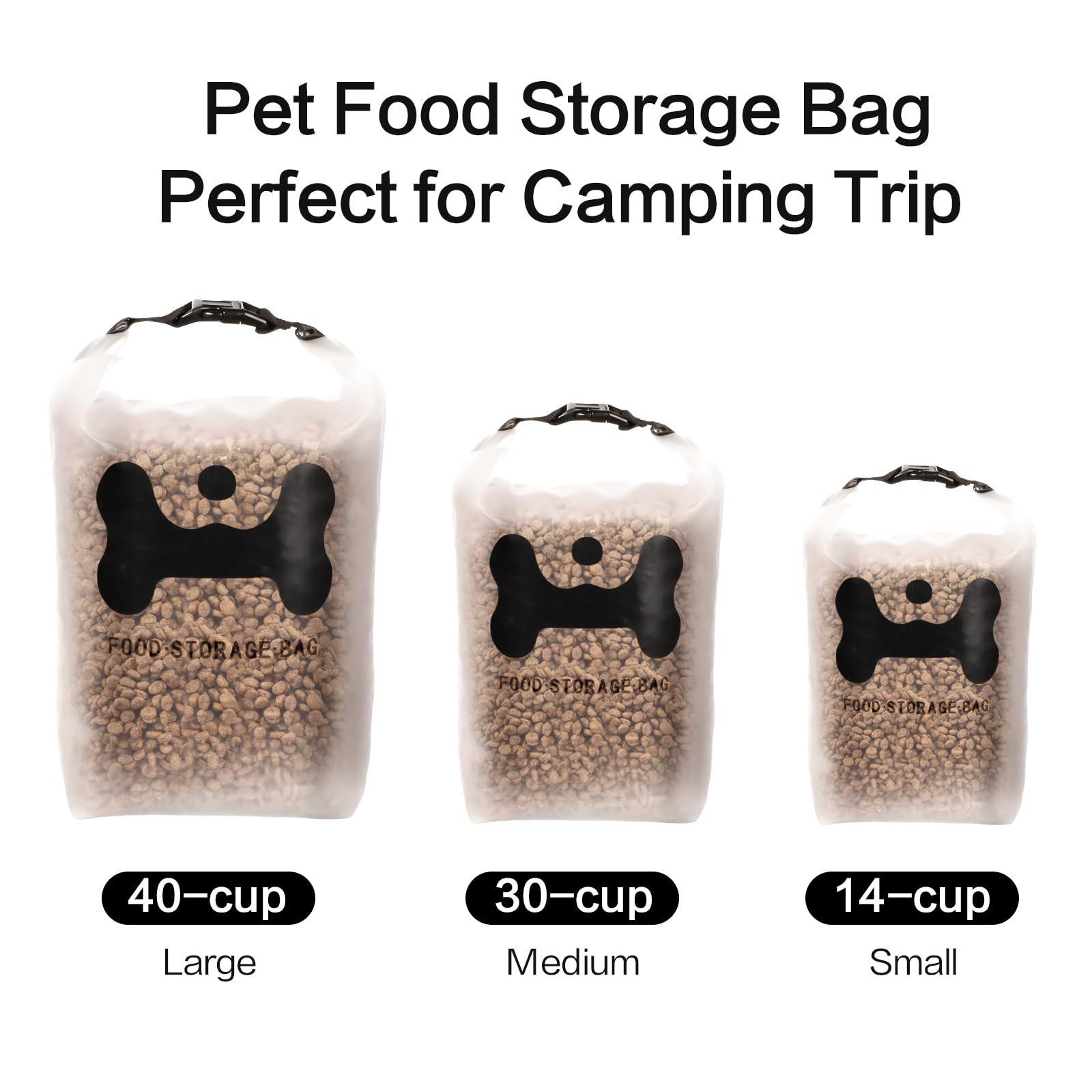 ANVS sac nourriture chien, dimensions 40 tasses et taille adaptée