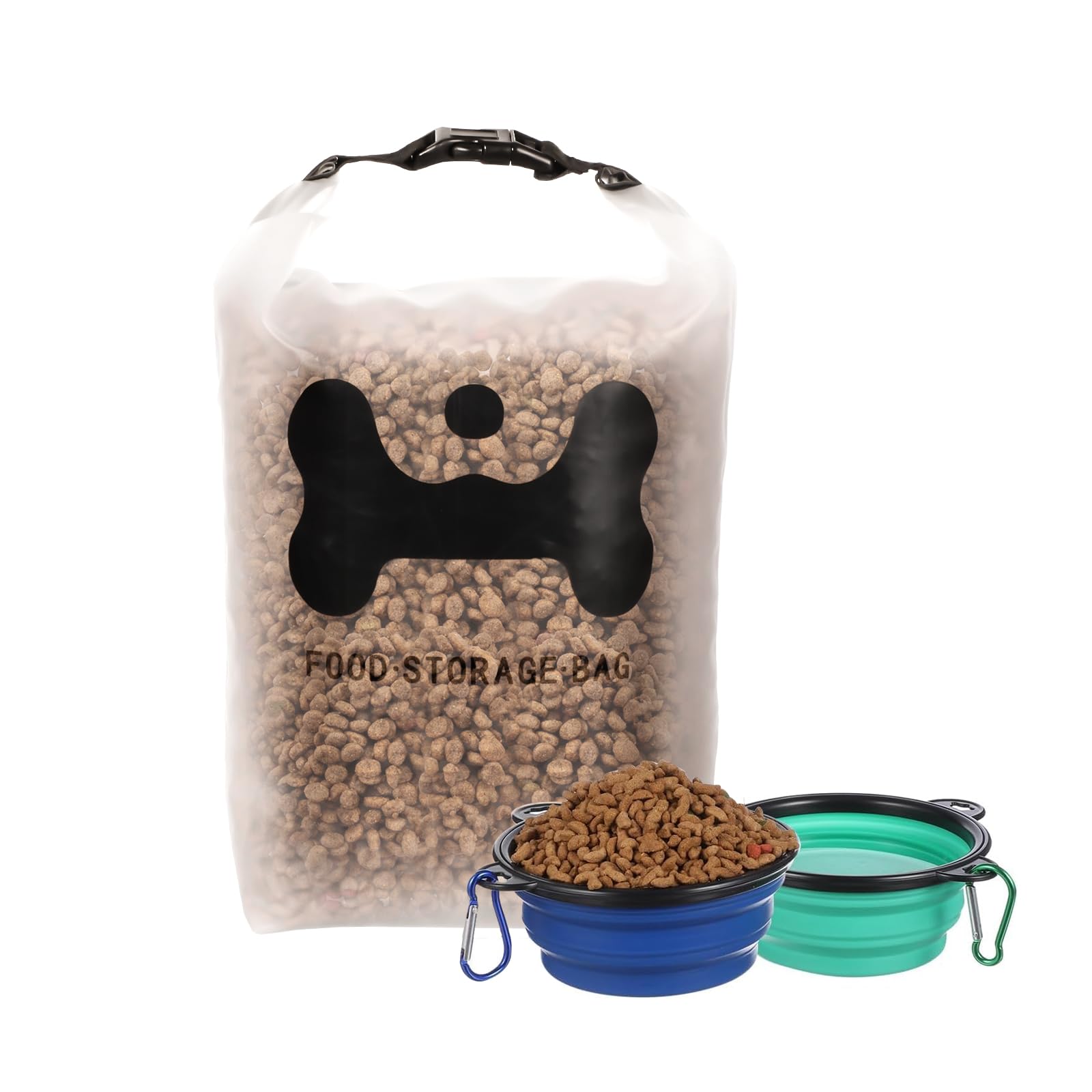 ANVS sac alimentaire chien en silicone, capacité 40 tasses, pratique pour voyage et camping