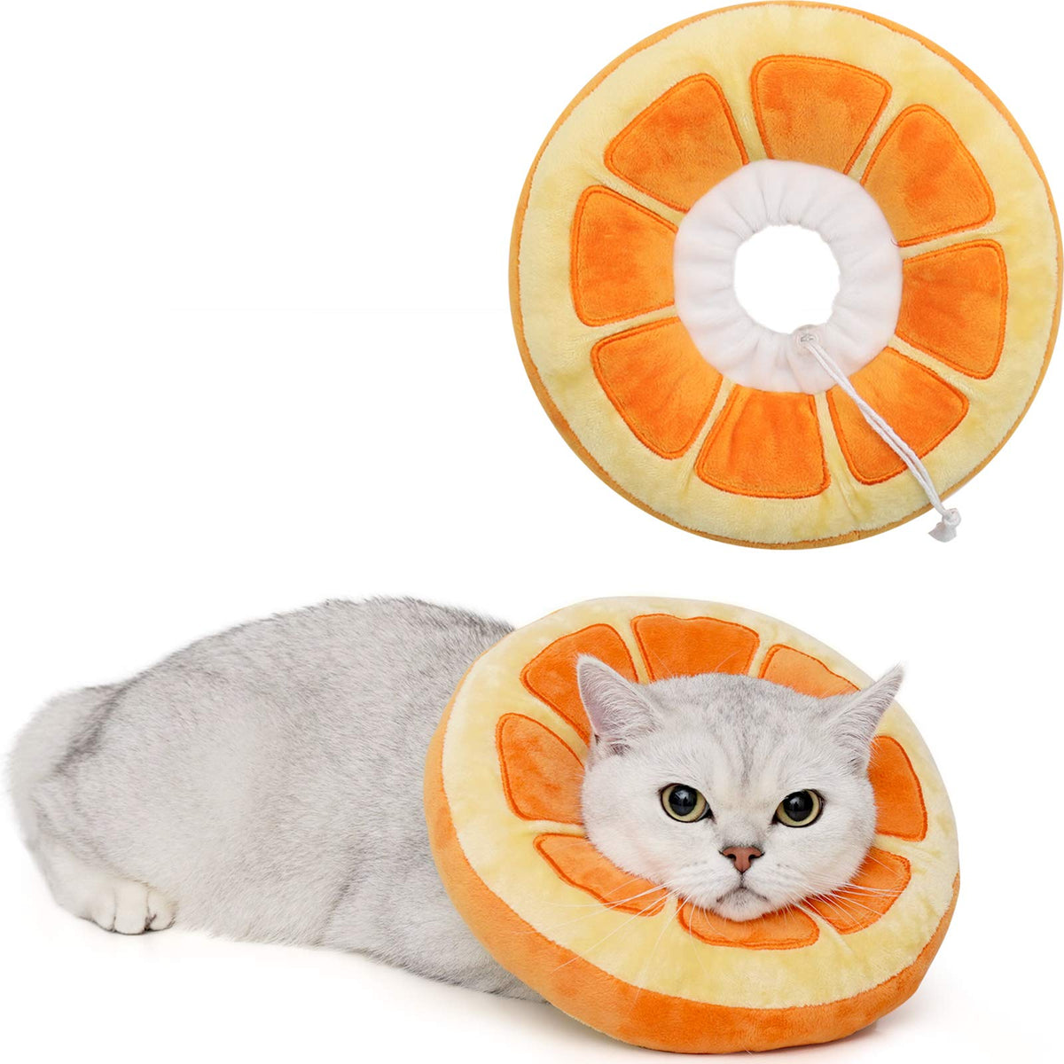 ANWA collier-cone chat donut doux, confort optimal pendant la récupération.