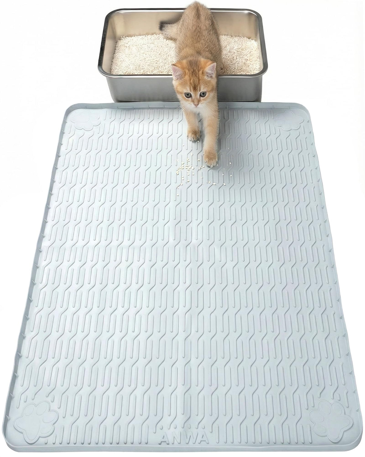 ANWA tapis-litiere imperméable 40x28, grande couverture antisalissures.