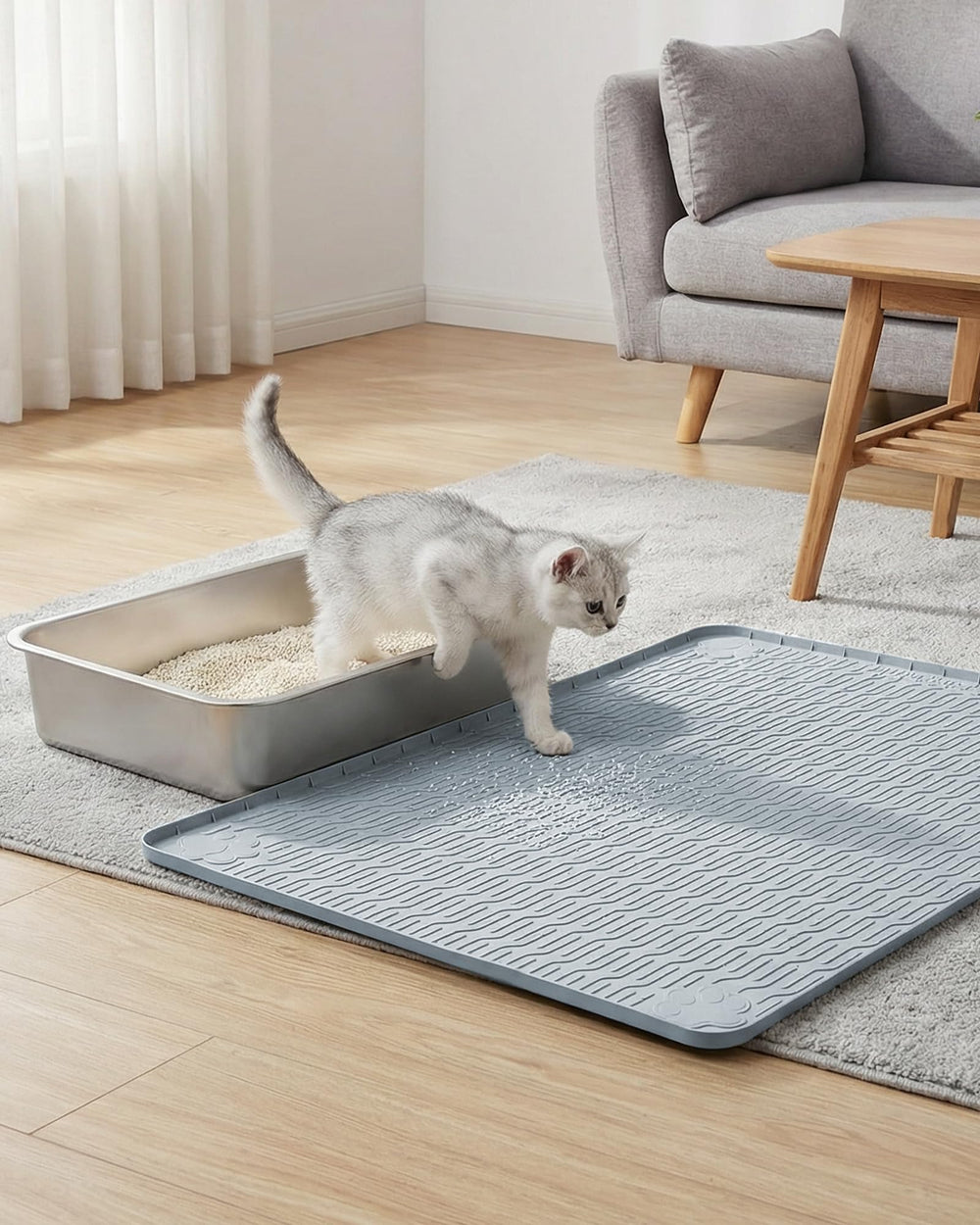 Tapis ANWA roulable et stockable pour un rangement rapide.