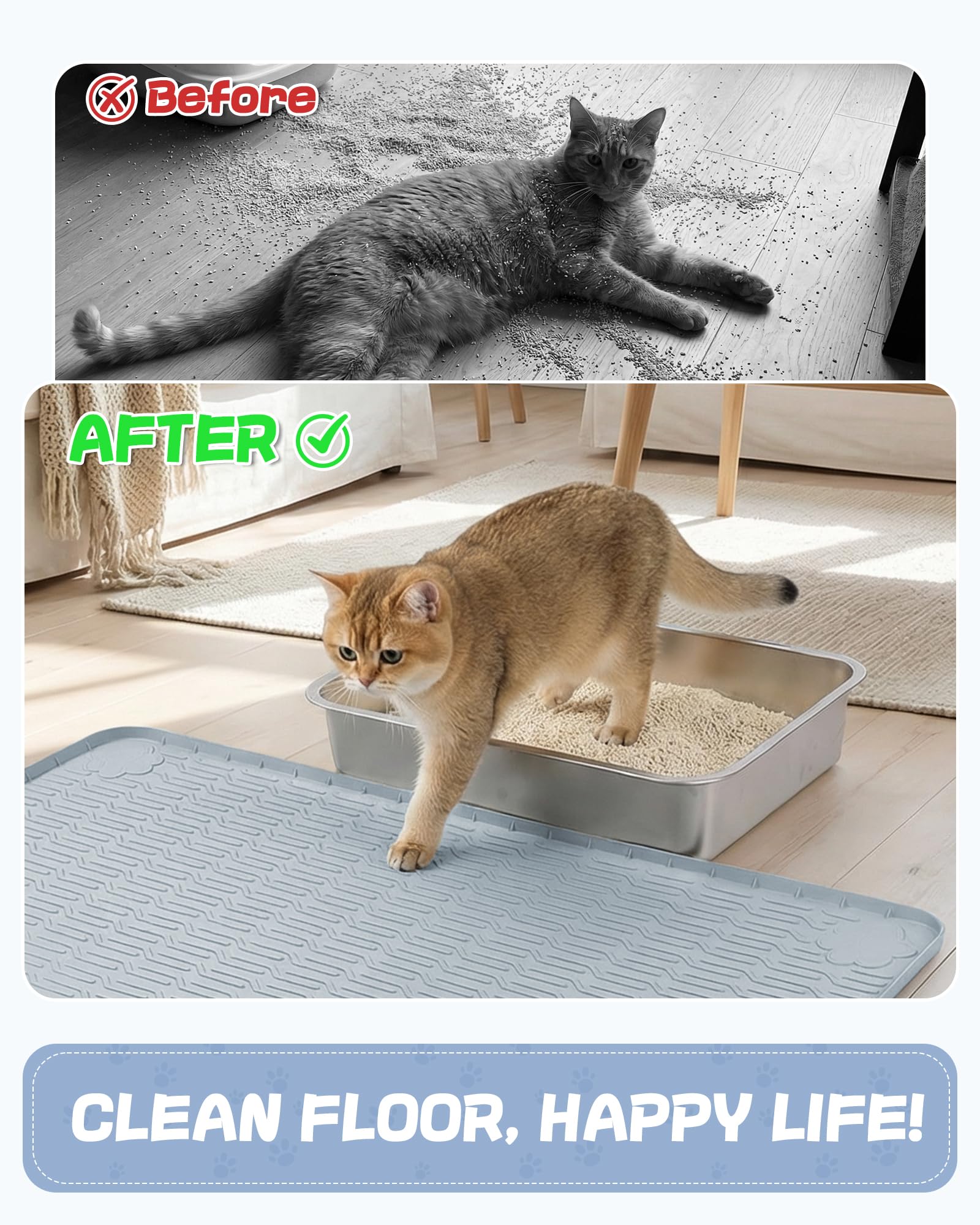 Tapis ANWA en silicone alimentaire durable, facile à nettoyer.