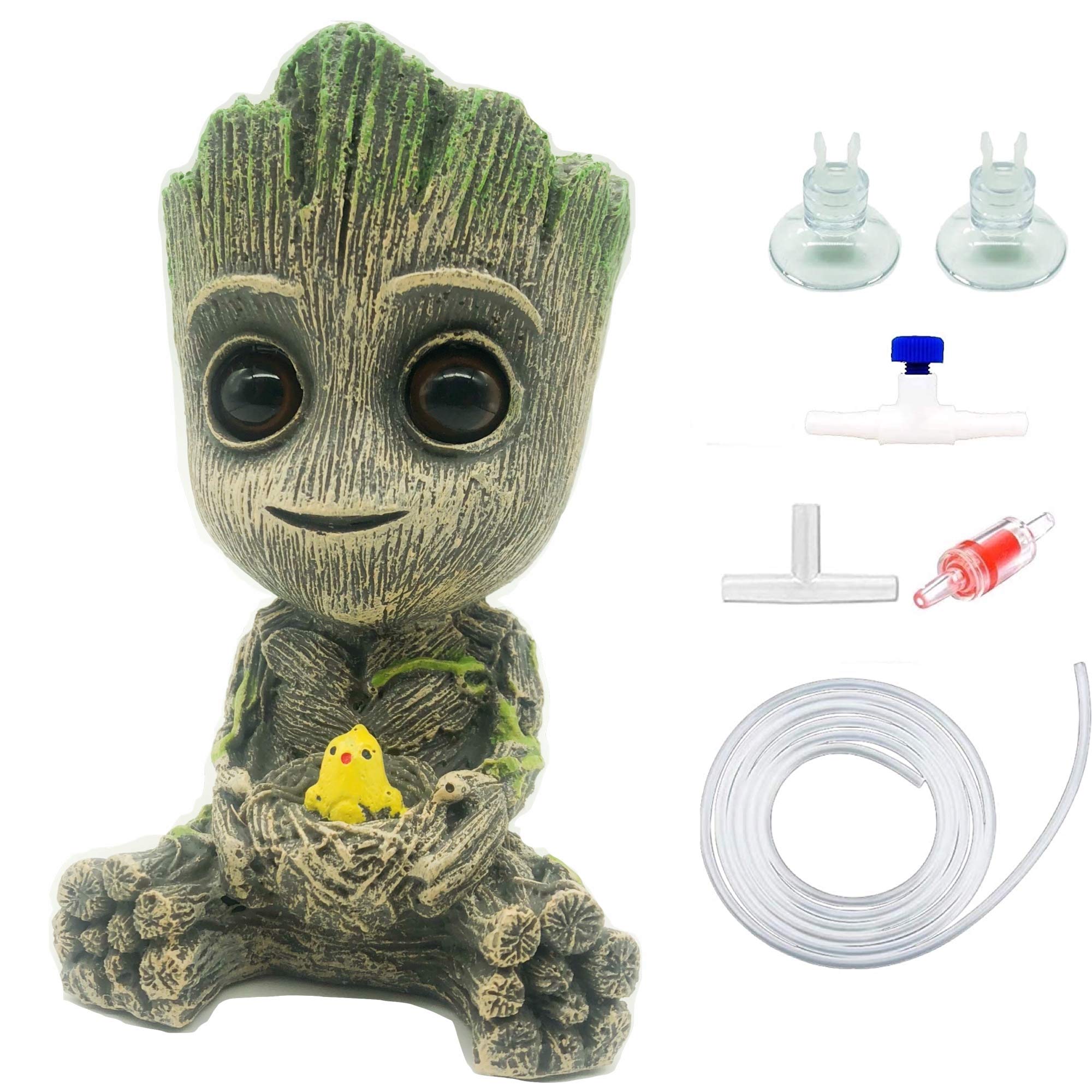 AnxunJim Groot décor-bulle-realiste pour aquarium, ambiance vivante.
