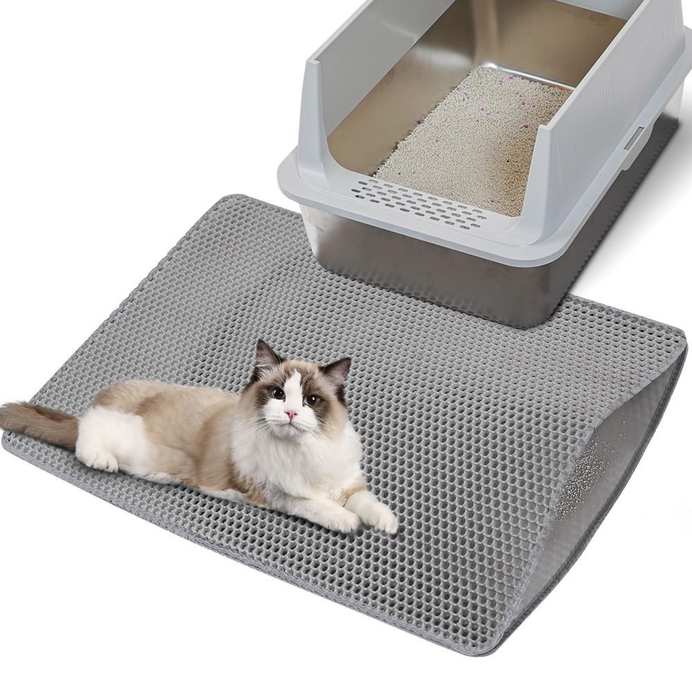 Anywish tapis-litiere-chat-ensemble protège le sol et réduit les miettes.