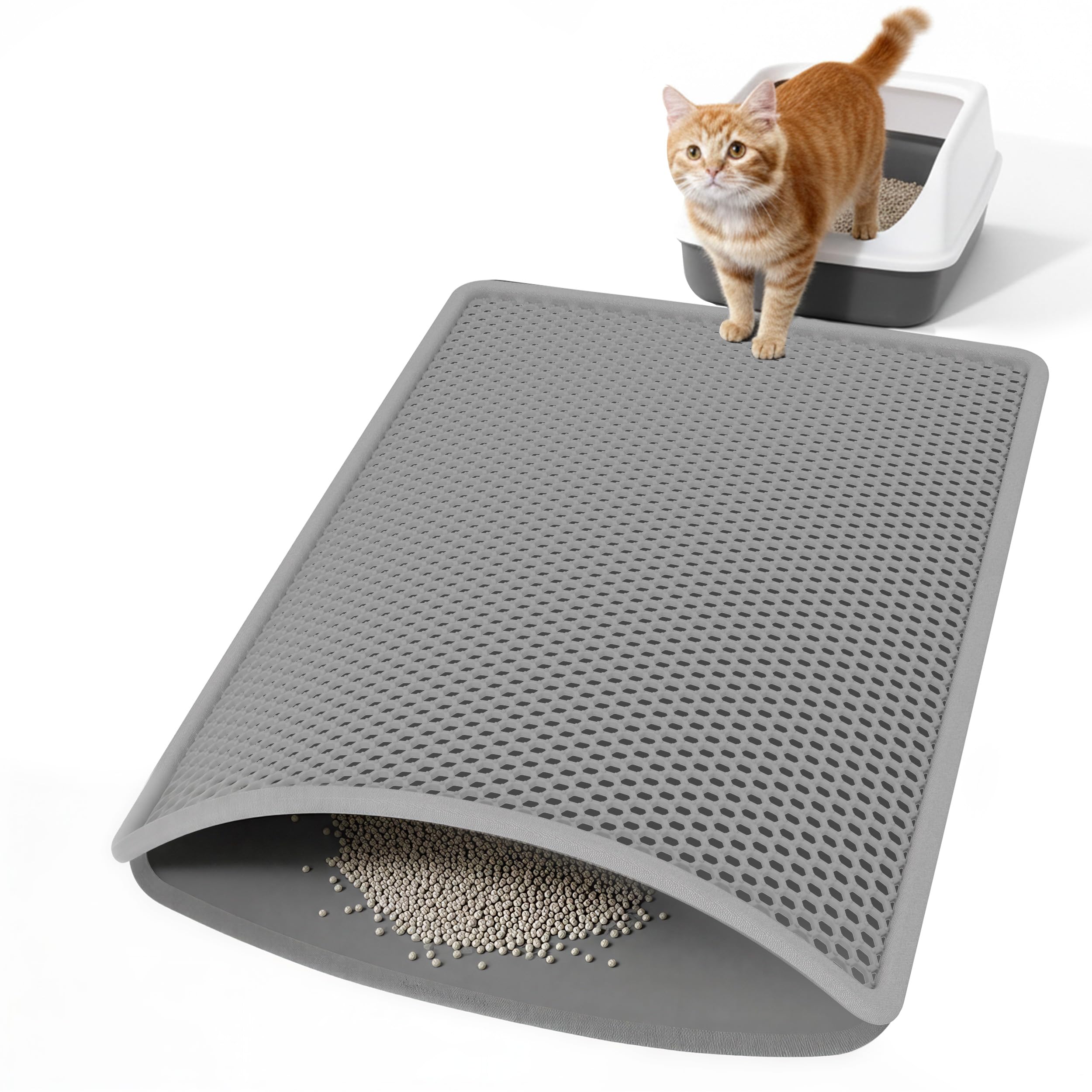 Anywish tapis-litiere double-couche grand capture efficacement les granules et les poussières.