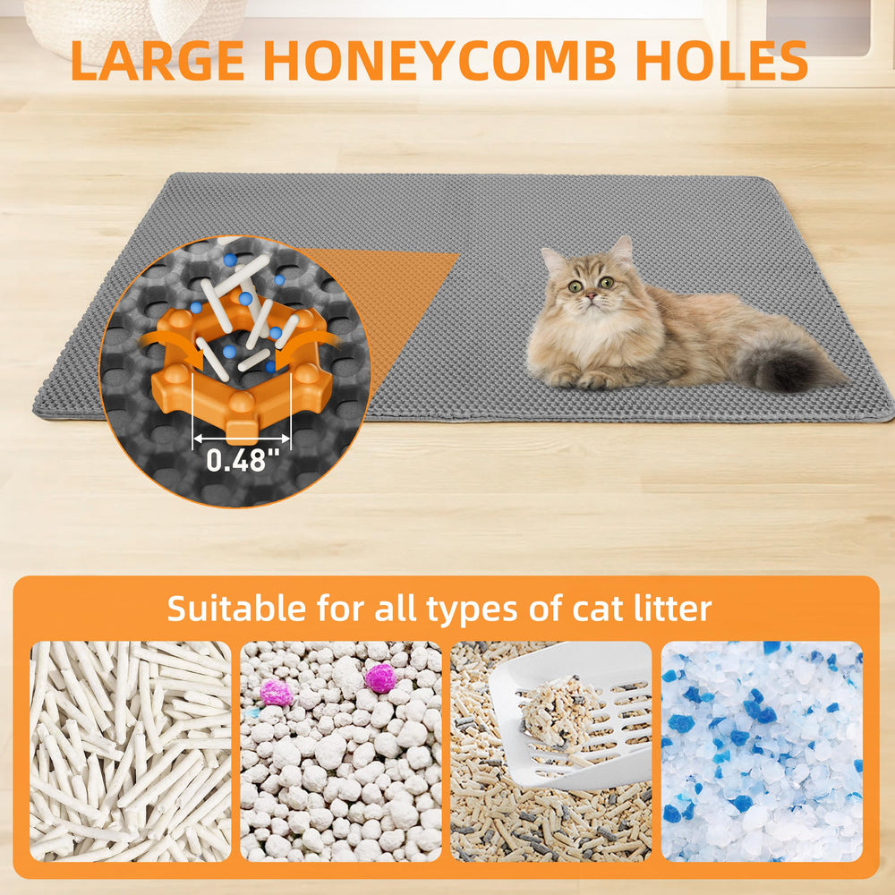 Anywish tapis-litiere grand-format-boites-litiere adapté aux boîtes à litière variées.