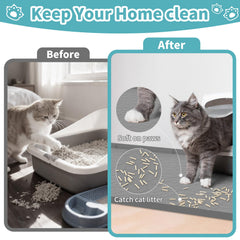 Anzfy Tapis anti-dispersion gris — limite les traces autour du bac.