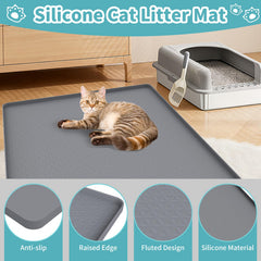 Anzfy tapis litière – bord relief anti fuite empêche les déversements