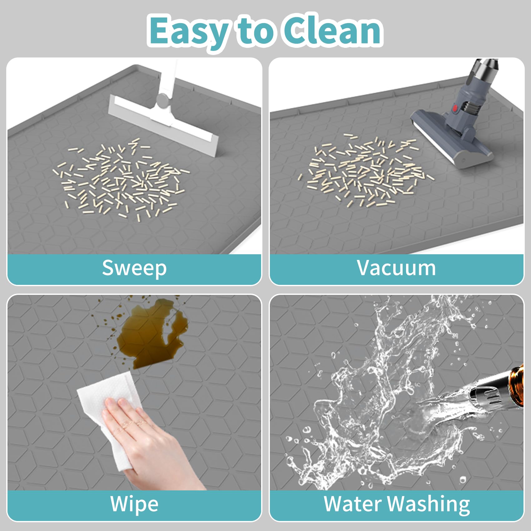 Anzfy Tapis polyvalent — idéal sous assiette et bol d'eau.