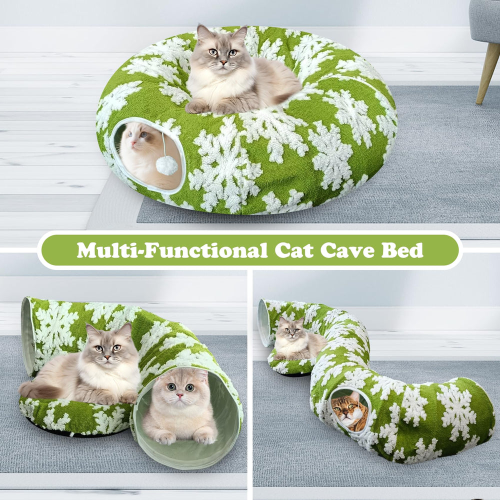 Anzfy tunnel chat formes-circulaires vert, encourage jeux interactifs et repos.