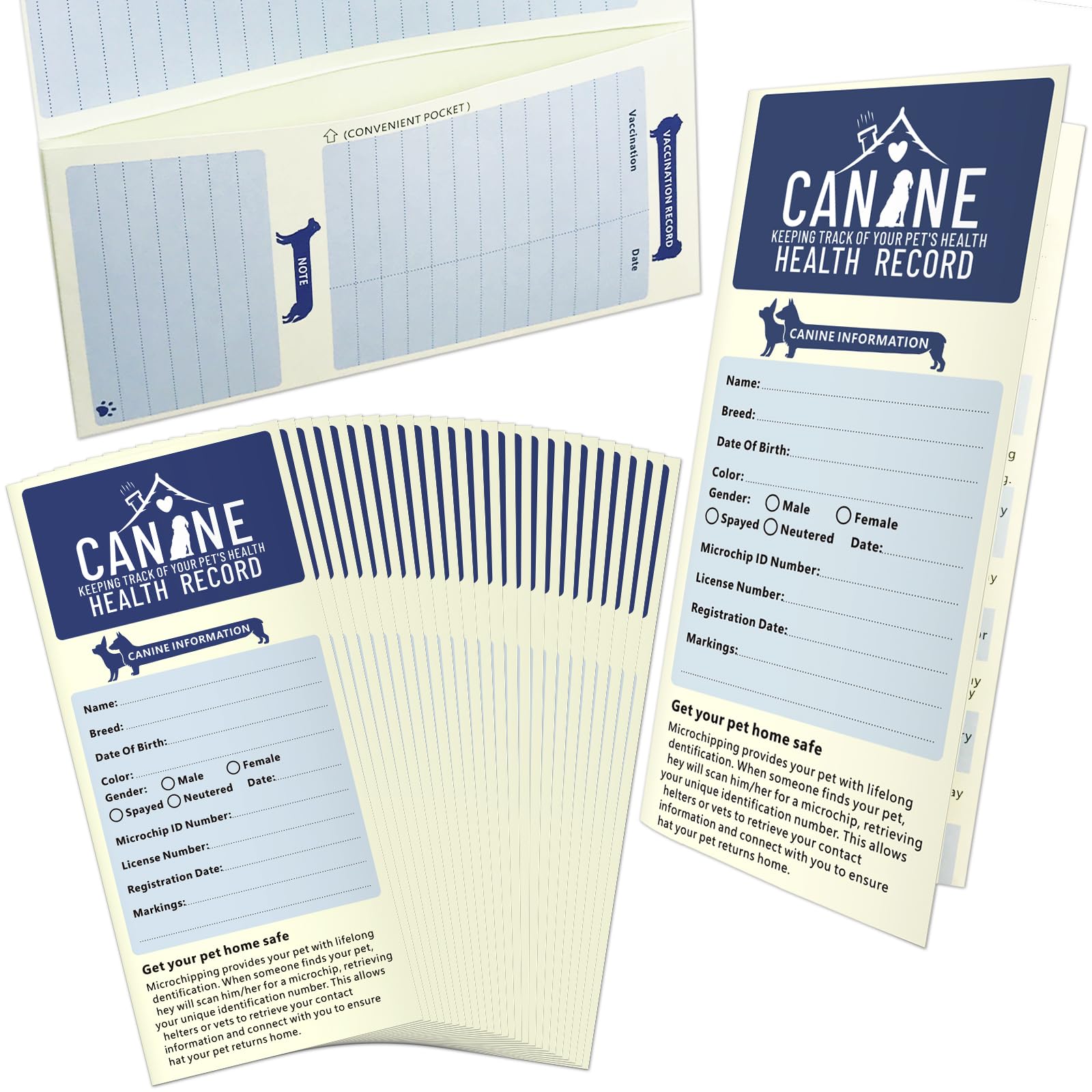Carnet ANZON MORIES avec poche de rangement pour documents canins.