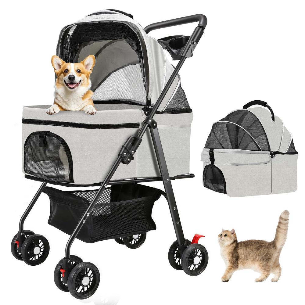 Poussette AODI quatre-roues pour petits chiens et chats, promenade confortable.