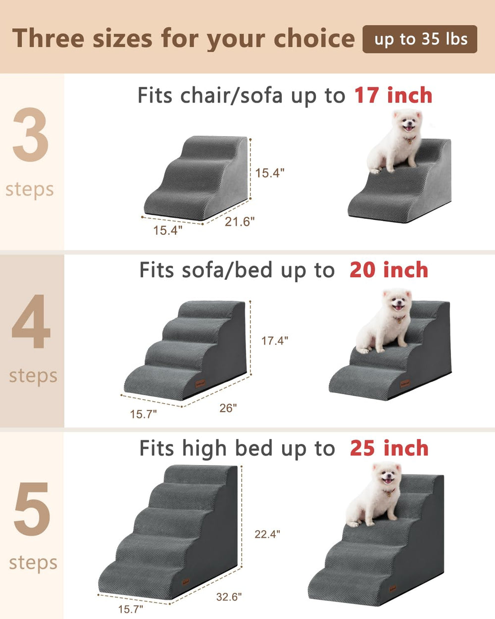 Escalier chien Aodisman, fond antidérapant pour la stabilité.