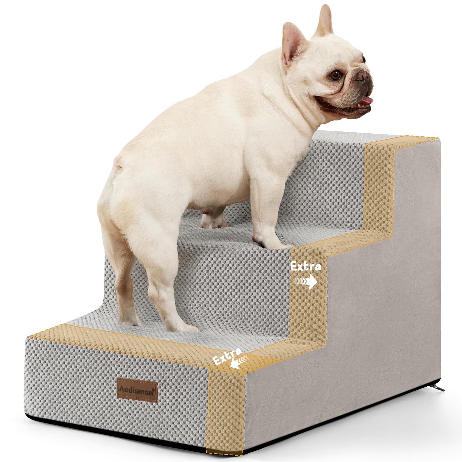 Aodisman escalier trois etapes pour chien et chat, facilite l acces au canapé.