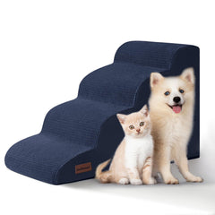 Aodisman escaliers chien 4 etapes lit bleu, accès facilité au lit