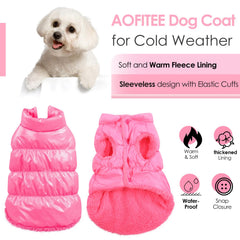 Doublure polaire douce du manteau AOFITEE pour chien, chaleur confortable.