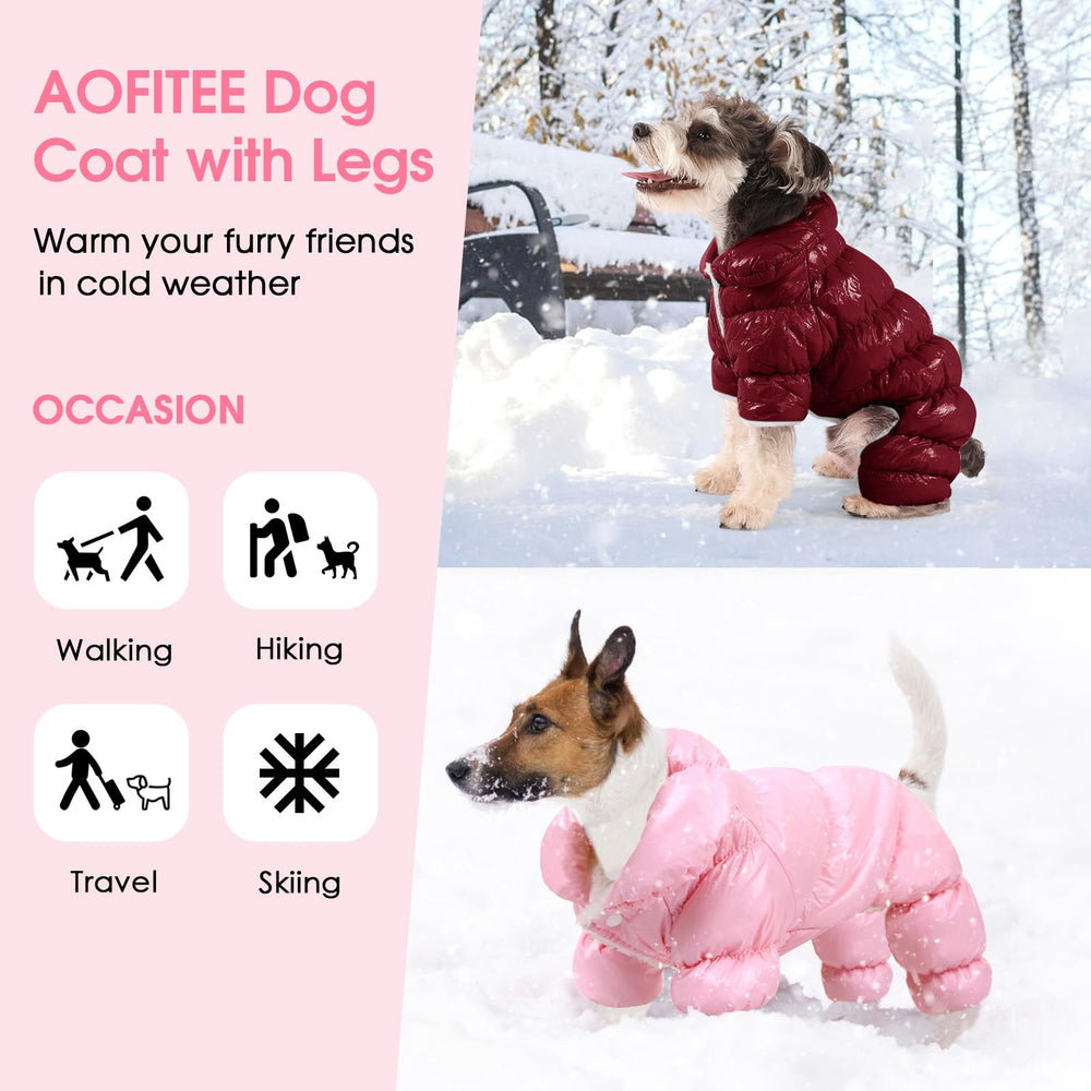 Doudoune AOFITEE pour chien, 4-pattes, chaleur douce lors des sorties hivernales.