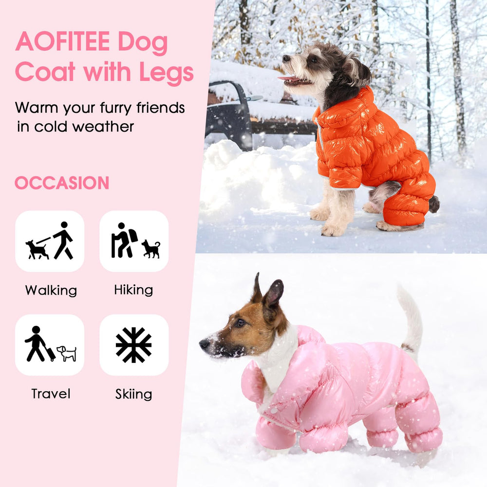 Doudoune AOFITEE chien hiver avec jambes chaleur et liberté de mouvement.
