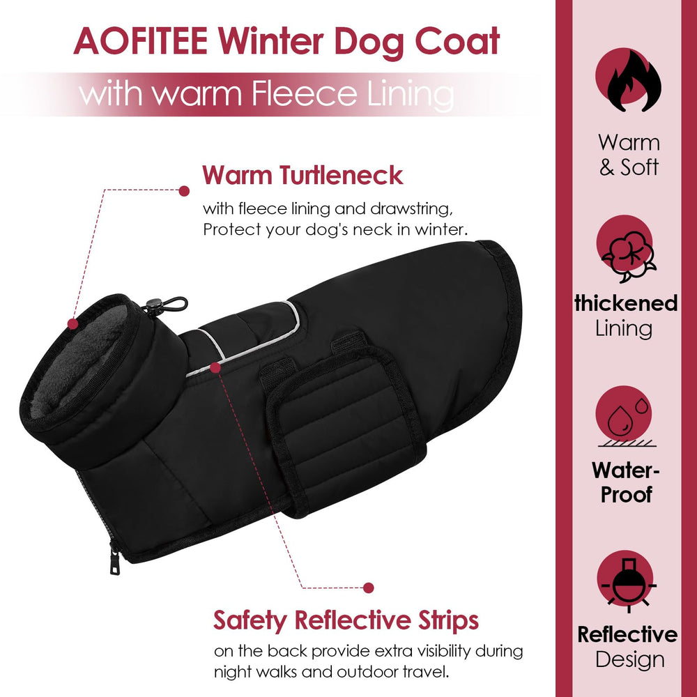 AOFITEE manteau chien avec doublure polaire chaude pour l'hiver.