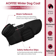 AOFITEE manteau chien avec doublure polaire chaude pour l'hiver.