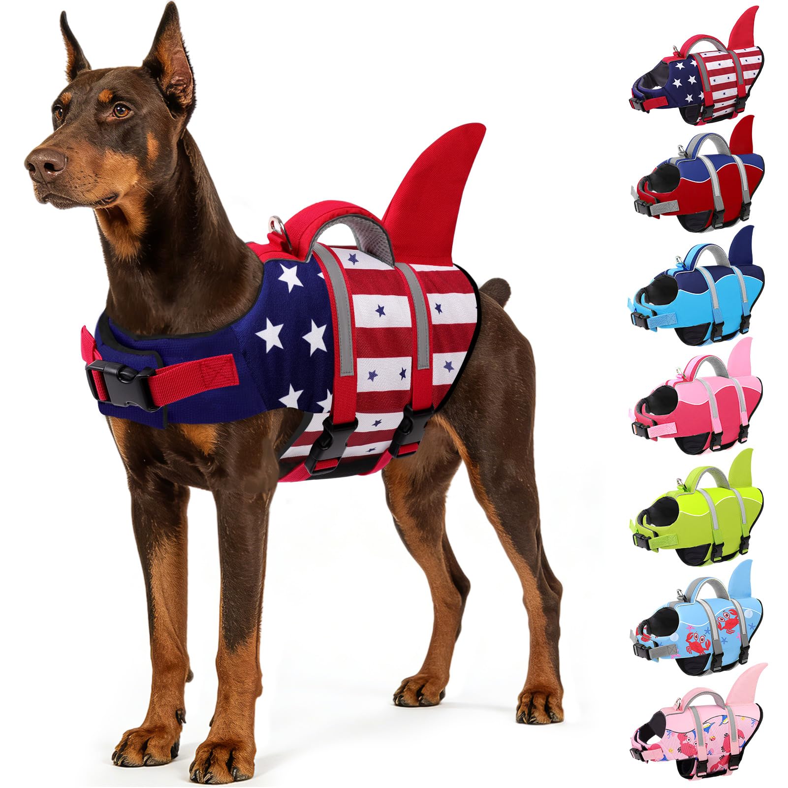 Gilet de natation AOFITEE bleu offrant une flottabilité fiable pour chien