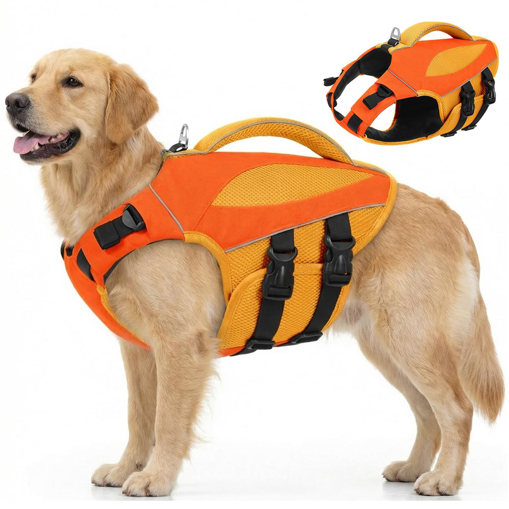 Gilet AOFITEE chien, vue avant, flottabilité élevée pour la sécurité en eau.