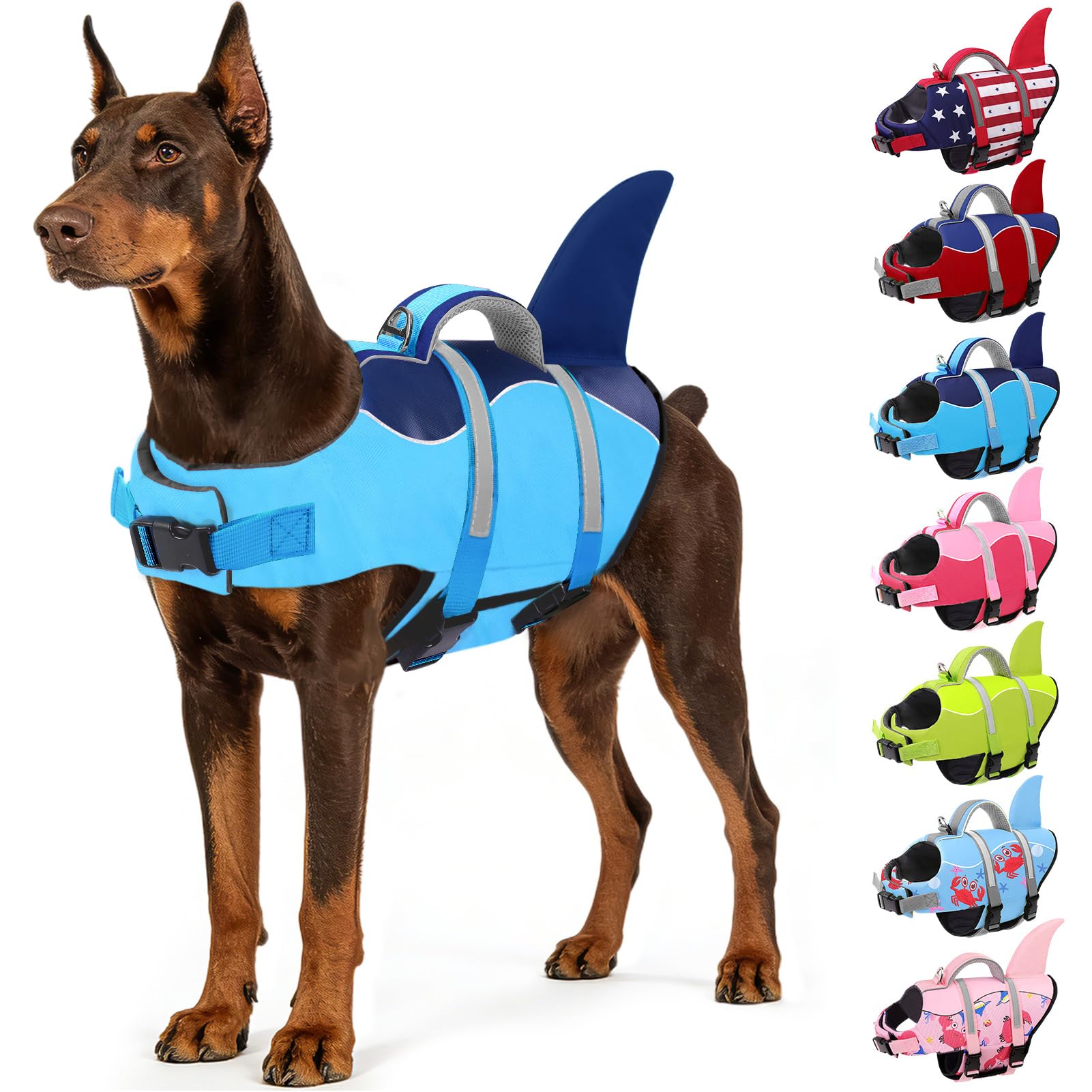 Gilet de sauvetage AOFITEE bleu XS, flottaison fiable pour petit chien.