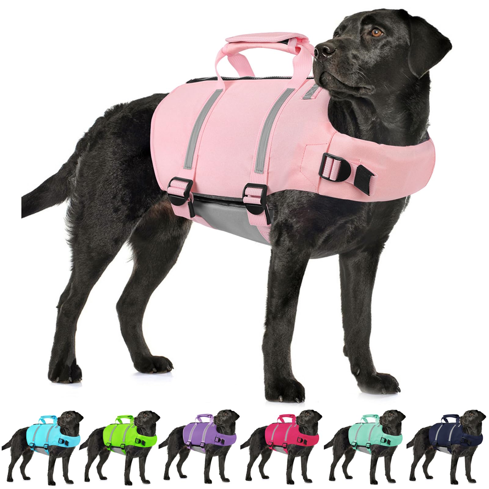 Gilet sauvetage AOFITEE avec fermeture éclair pour un enfilage rapide du chien.