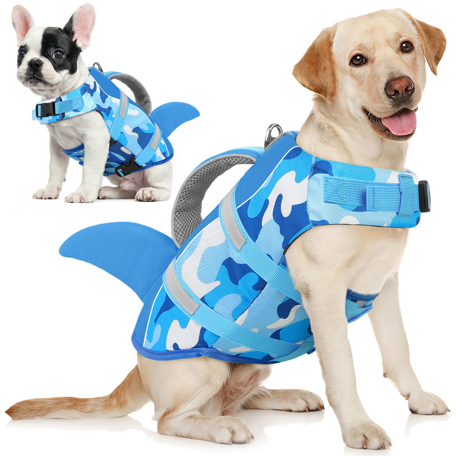 AOFITEE gilet sauvetage chien design requin pour nage en sécurité