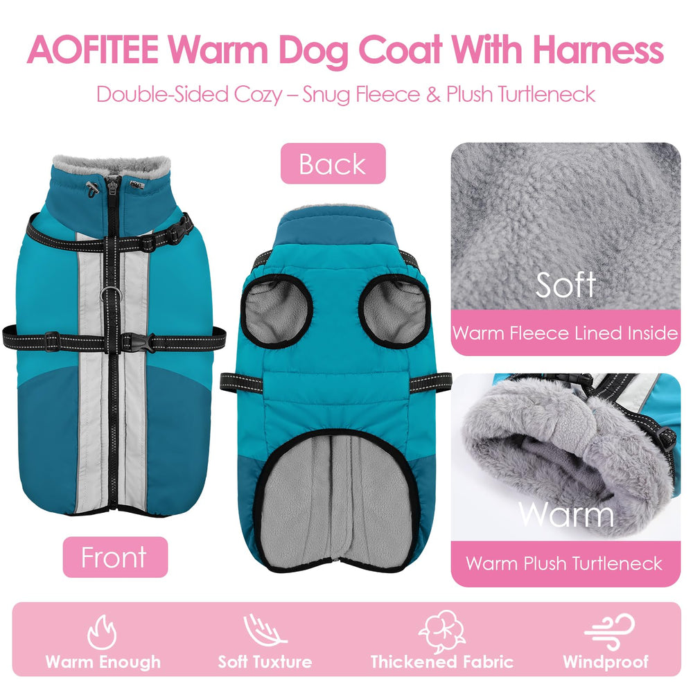 Manteau AOFITEE pour chien avec col roulé, protection contre le vent.