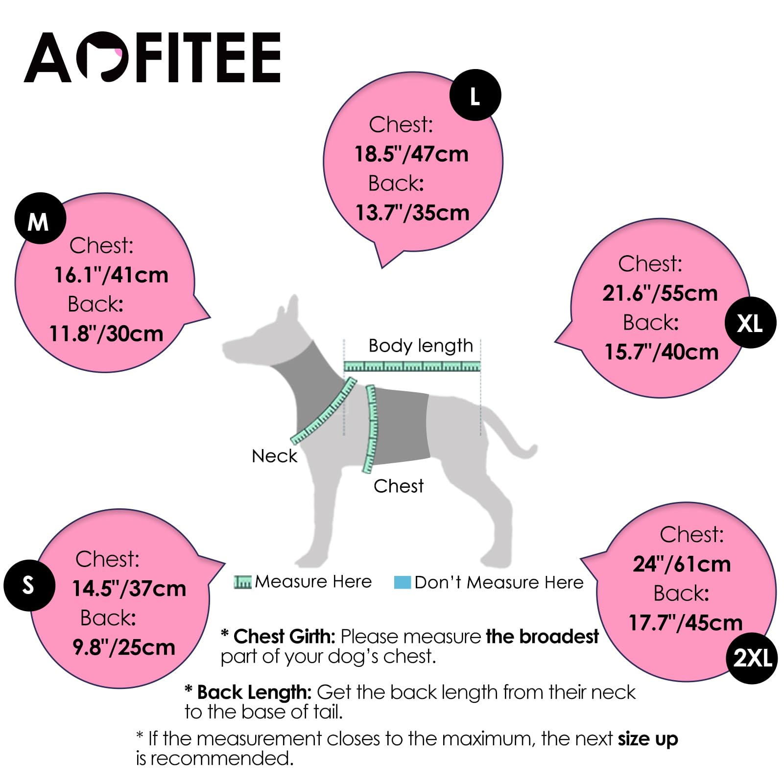 Manteau AOFITEE chien fermeture bouton front, ajustement sûr et pratique.