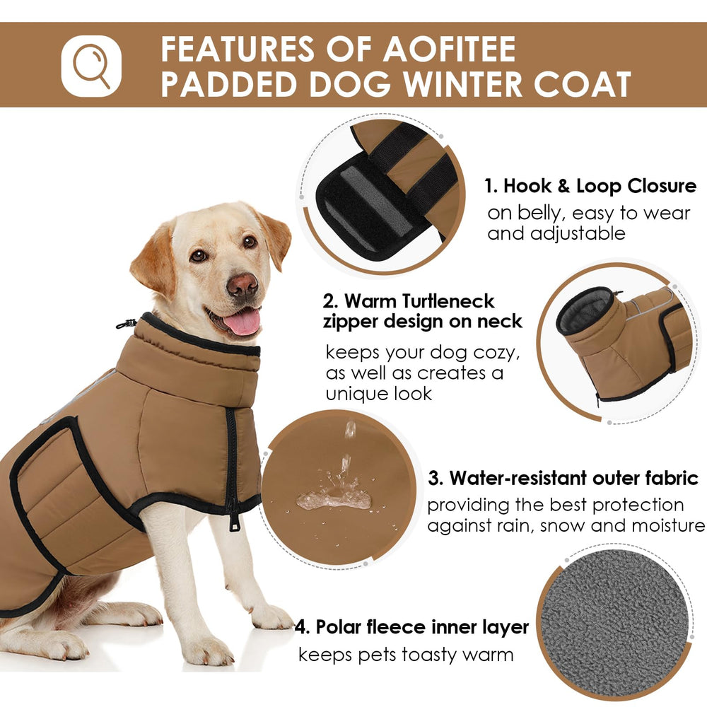 Manteau AOFITEE avec col haut et bandes réfléchissantes pour la sécurité nocturne.