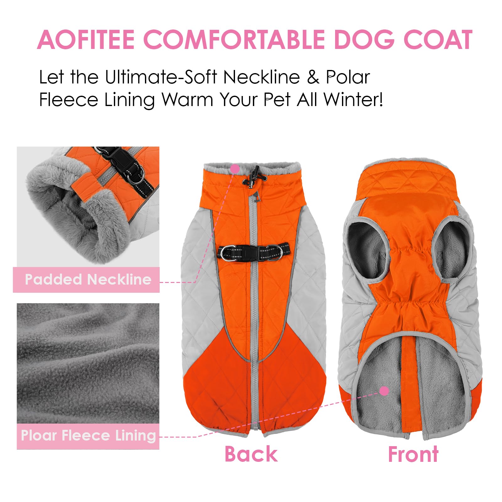 Manteau AOFITEE avec bande réfléchissante pour meilleure visibilité nocturne.