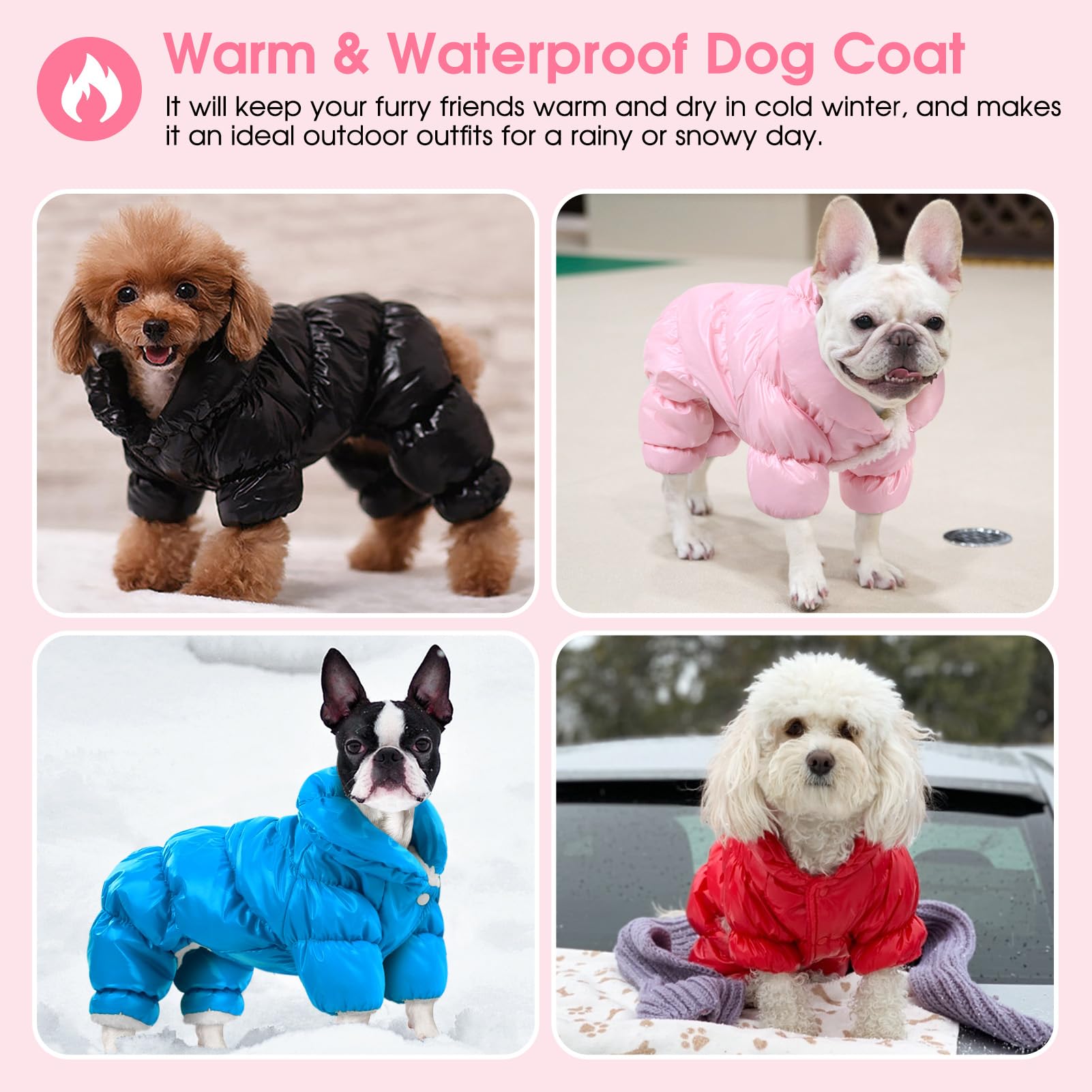 Manteau AOFITEE pour chien hiver, garnissage polaire offrant une chaleur douce.