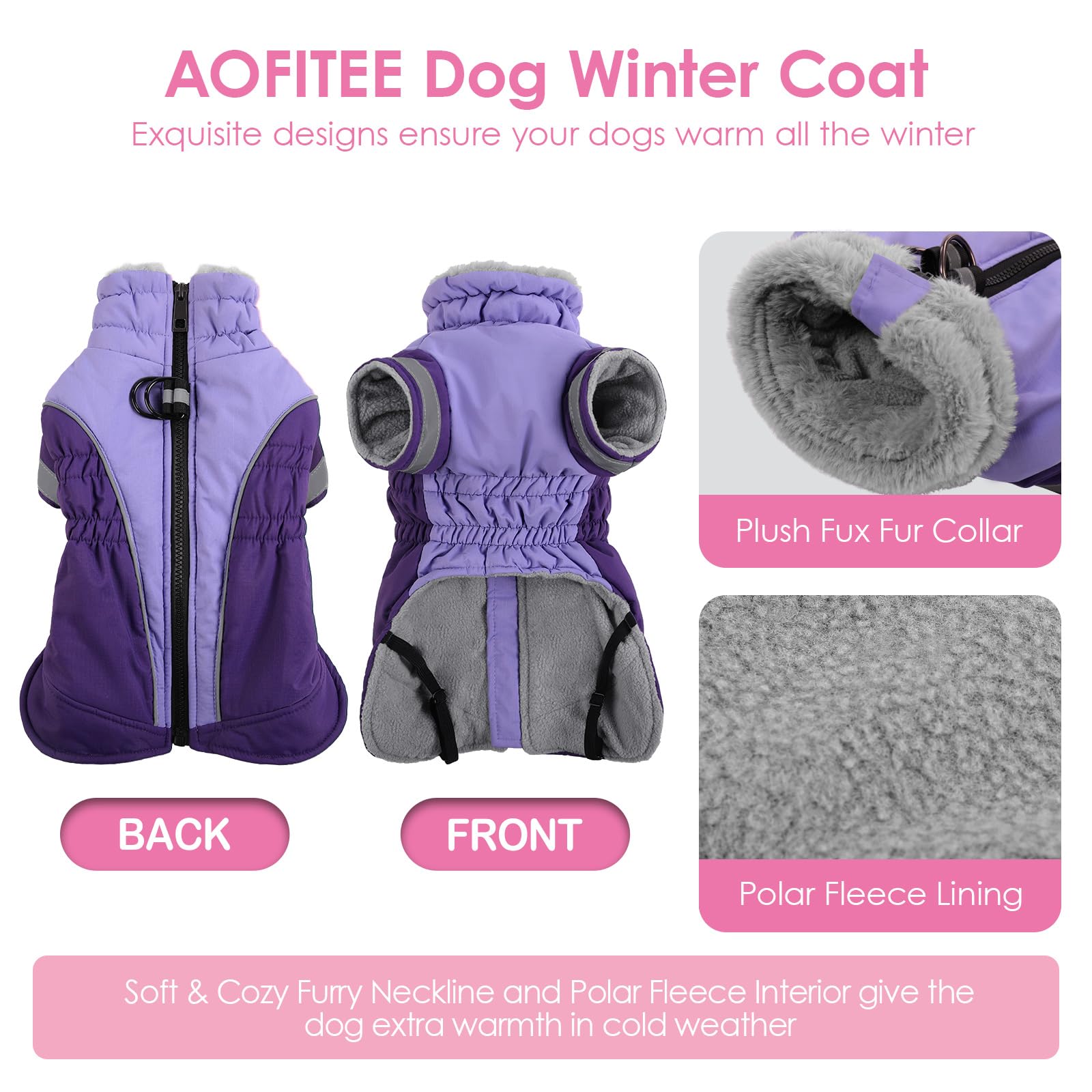 Manteau AOFITEE avec poignets réfléchissants pour meilleure visibilité nocturne.