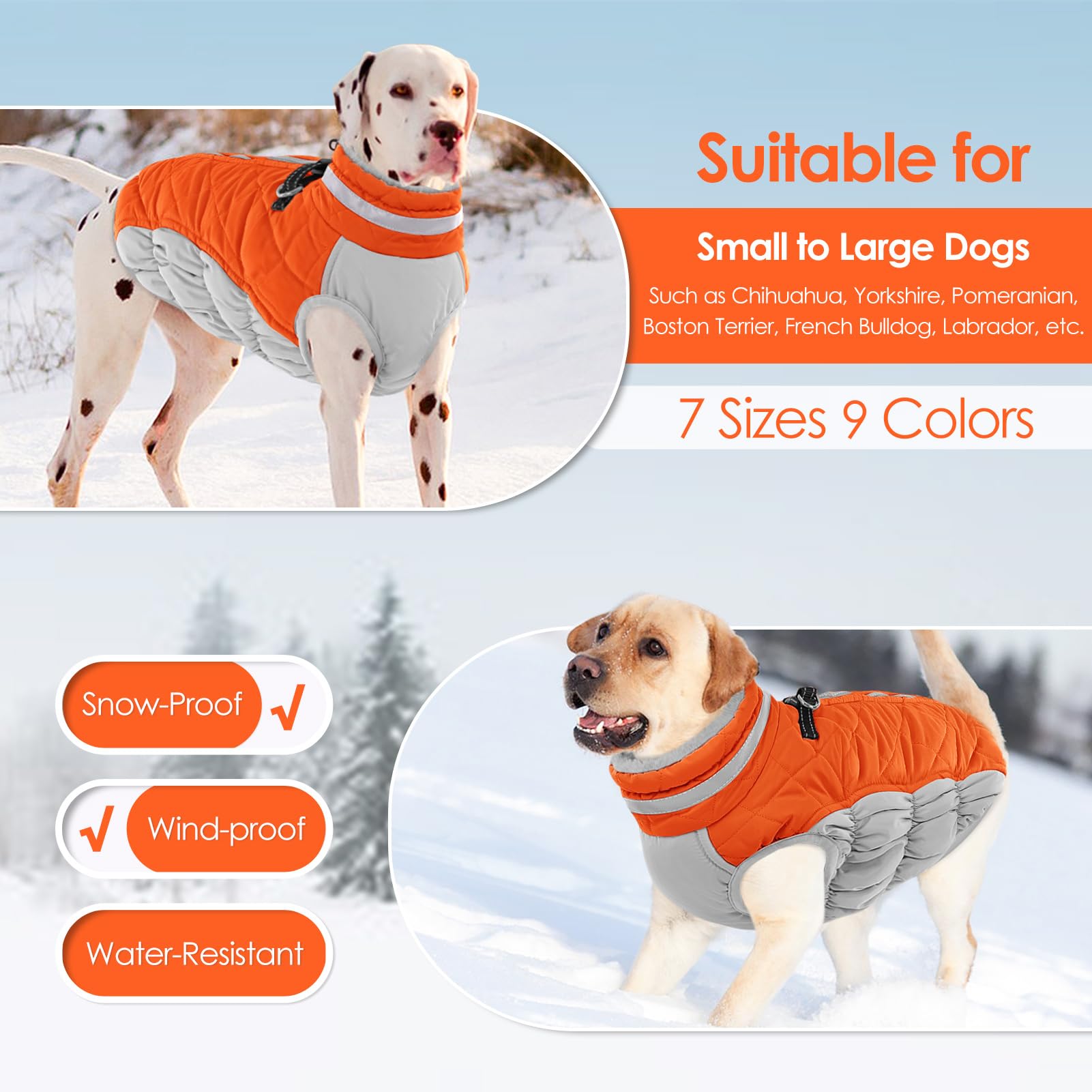 Manteau orange AOFITEE adapté à toutes tailles