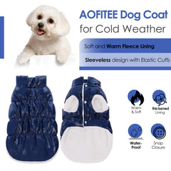 AOFITEE manteau chien petit avec doublure polaire chaude
